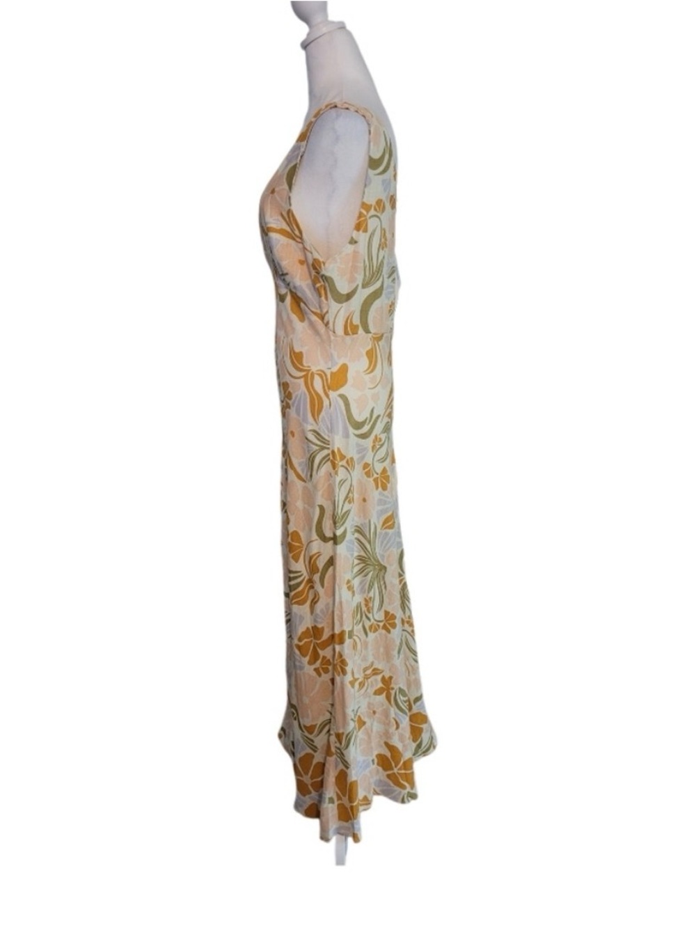 Paper Heart Anthropologie | Floral Linen Blend Maxi Dress | Size L | Boho Beach - Picture 5 of 9